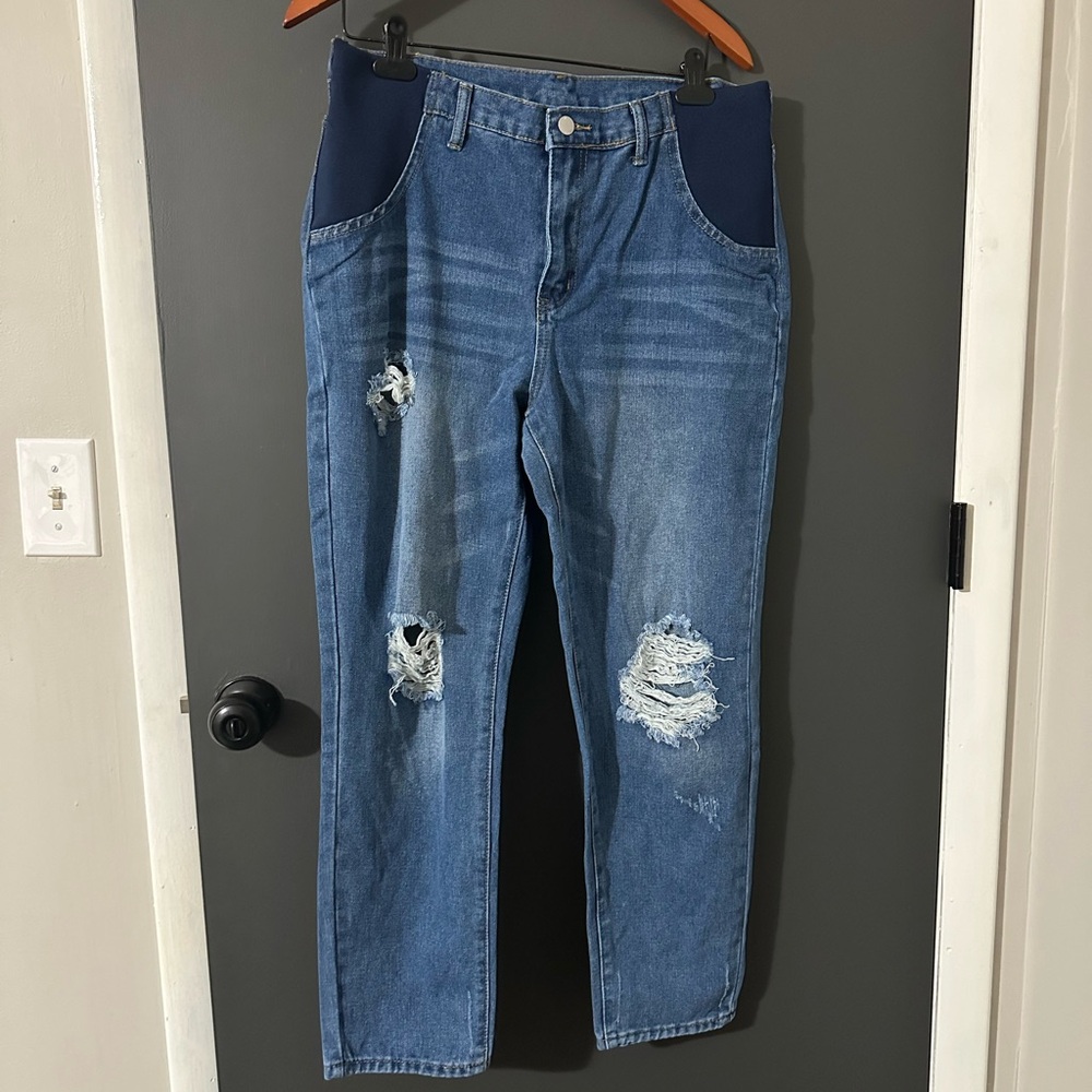 Stylish Blue Denim Maternity Jeans